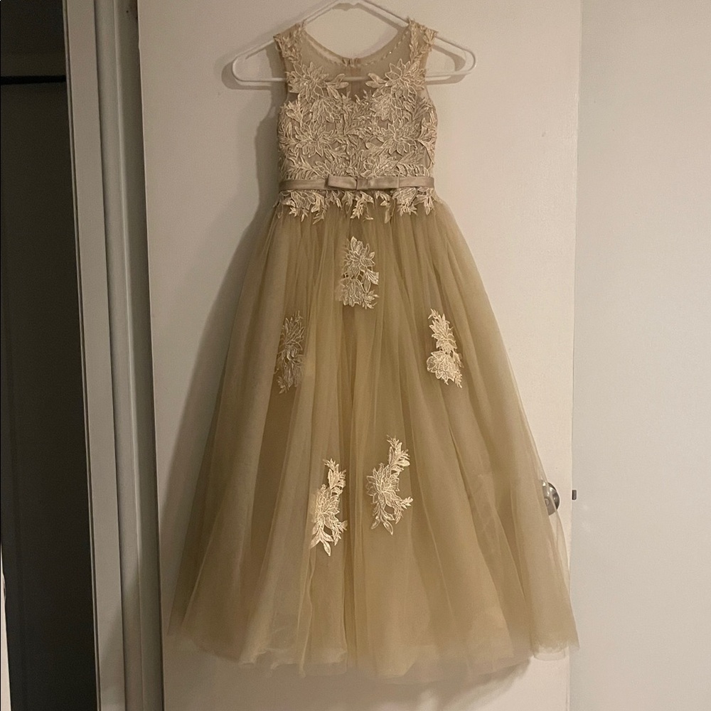Elegant Champagne Kids Dress